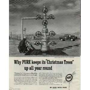   Oil Christmas Tree  1959 PURE Oil Company Ad, A5878. 19591226
