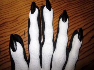 AWESOME COSTUME GLOVES PVC 3D WITCH HANDS WITH BLACK NAILS HALLOWEEN 