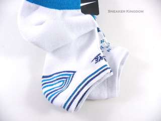   Show Ankle Cotton Socks White/Aqua Blue 3pk Women/Lady sz 6 10  