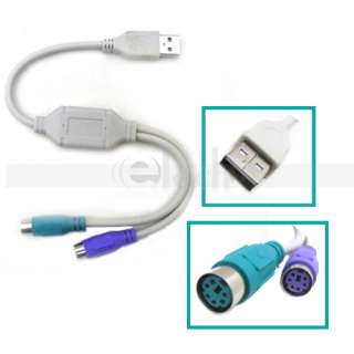 New Usb Type A Male to PS2 PS/2 Female Cable Adapter Converter 