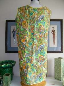 Vintage 1960s Apron Smock Handmade Paisley 2486  