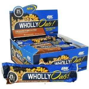 Optimum Nutrition   Wholly Oats High Protein Oat Bar Chocolate Peanut 