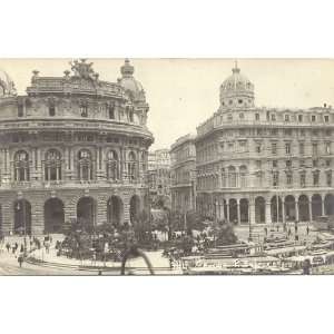  1910 Vintage Postcard Piazza de Ferrari Genova Italy 