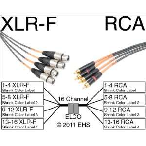  Horizon VFlex 16 Ch XLR F to RCA Snake with ELCO 