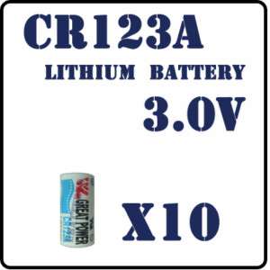 10x GREAT POWER CR123A LR123A 16340 3V Lithium Battery  