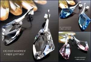 SWAROVSKI CRYSTAL GALACTIC, 925 STERLING SILVER EARRINGS  