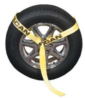 Car Trailer Tie Down Strap Set, (4) Ratchet Wheel tire  
