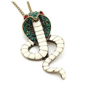 Vintage bronzed cobra necklace Pendant Size 3.5 cm x 6.5 cm  