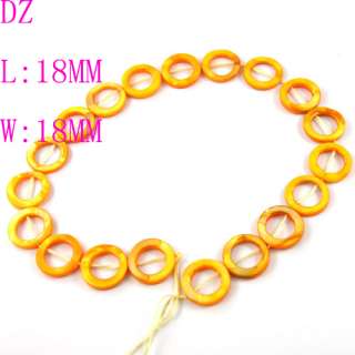 Z4301 18mm Mother Of Pearl Shell Ring Donut Loose beads  