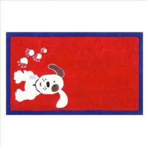  Spot Red / White Kids Rug Size 47 x 77