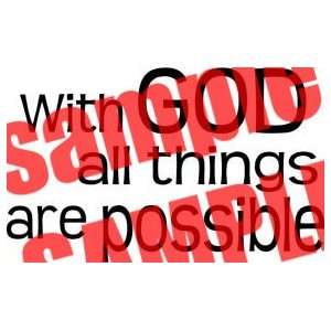  WITH GOD ALL THINGS ARE POSSIBLE CHRISTIAN WHITE VINYL 
