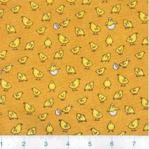  45 Wide Panic in Provence Chicks Gold Fabric By The Yard 