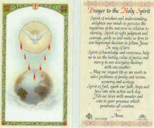 Prayer Holy Spirit Card Enlighten Wisdom Understanding  