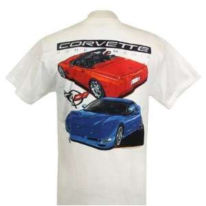    Corvette C5 Pure Magic White Cotton Large T shirt Automotive
