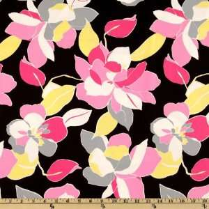  48 Wide Stretch Cotton Poplin White/Pink/Black Fabric By 