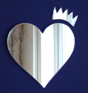 Shatterproof Acrylic CROWNED LOVE HEART♥ Mirror 12 45cm  