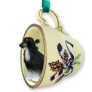 Afghan Hound Teacup Christmas Ornament