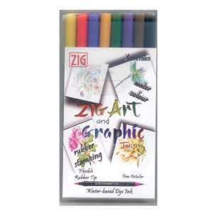  ZIG Art and Graphic Twin Marker 8 Piece Set Toys & Games