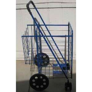   moving wheels Folding Shopping Cart BLUE)  Jumbo size