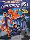 Fantastic 4 Super Heros Marvel Board Play Sticker Book w Trading Cards 