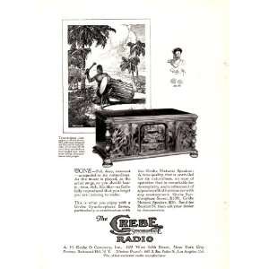 1927 Crebe Synchrophase Radio African Drum Original Vintage Print Ad