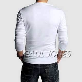   Shirt Mens Causal Long Sleeve V neck Basic Tee, Best Fashion  