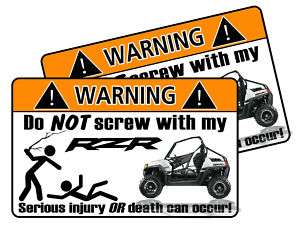 Polaris Razor RZR 800 S 4x4 Off Road Warning Sticker  