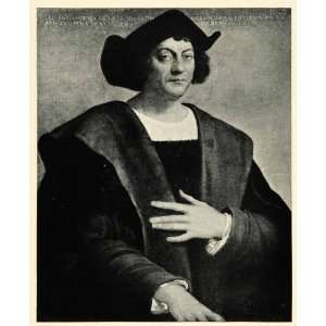  Print Christopher Columbus Portraiture Effigy Italian Sebastiano del 