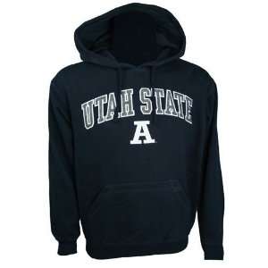  Utah State Aggies Suede Mascot Icon Hooded Sweatshirt 