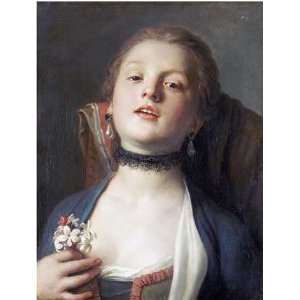  A Girl Wearing Pearl Drop Earrings Pietro Antonio Rotari 