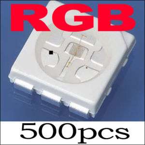 500 pcs PLCC 6 SMD 5050 RGB LED manual control light  