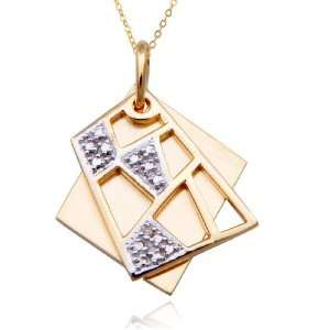  18k Yellow Gold Plated Sterling Silver Diamond Accent 