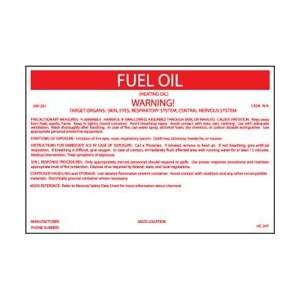 HC247P   Container Labels, Fuel Oil, 6 1/2 X 10, Pressure Sensitive 