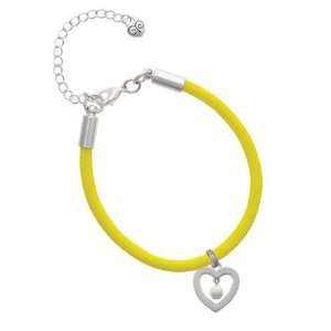  Open heart with Pearl Drop Charm on a Yellow Malibu Charm 