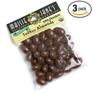 Maisie Janes Organic Milk Chocolate Toffee Almonds, 4.5 Ounce 