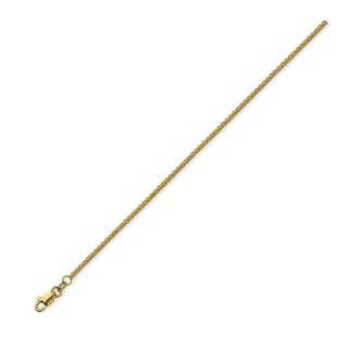 14K Yellow Gold Round Wheat Chain Necklace 1.5mm 20 Inches New  
