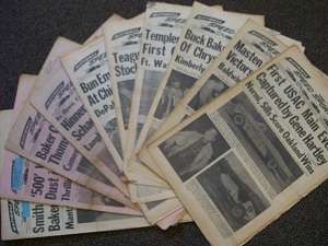 LOT #100. 10 NATIONAL SPEED SPORT NEWSPAPERS 1956  