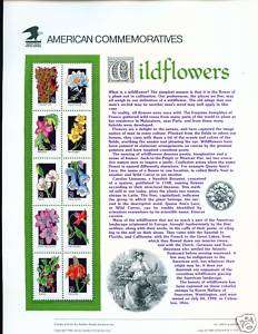 1992 USPS Comm Panel  #400 404  Wildflowers (5)  