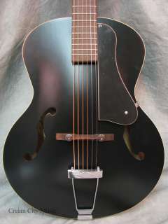  Ave Archtop Acoustic Guitar Satin Black Arch Vintage Style New  