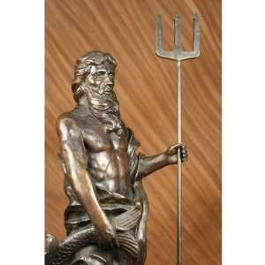  Sea God Poseidon Bronze Sculpture 