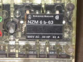 KLOCKNER MOELLER NZM6B63 63A 600V 60HP CIRCUIT BREAKER  