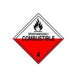  DOT Placards SPONTANEOUSLY COMBUSTIBLE (W/GRAPHIC) 10 3/4 