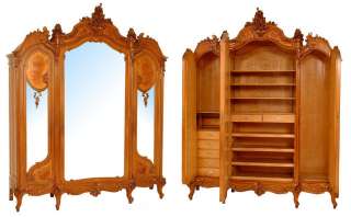 6537 Spectacular Louis XV Bed & 3 Door Armoire  