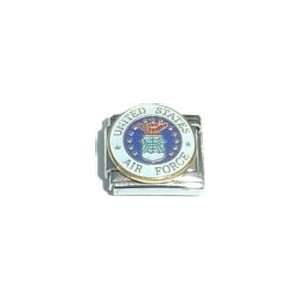  Clearly Charming Air Force Crest Seal Italian Charm 