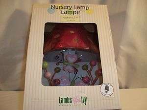 LAMBS IVY NURSERY LAMP, RASPBERRY SWIRL, STYLE 6724B, NIB 084122672406 