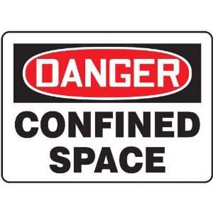 Safety Sign, Danger   Confined Space, 10 X 14, Plastic  