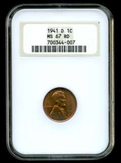 This coin is in MS67 RD ( MINT STATE 67 RED ) condition, Graded by NGC 