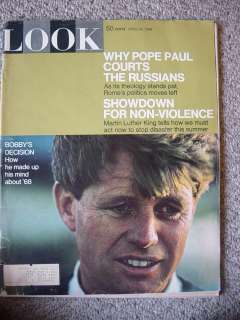 LOOK MAGAZINE APRIL 16, 1968/WHY POPE PAUL COURTS THE RUSSIANS/BOBBY 