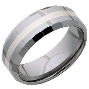   with Flat Facets and Sterling Silver Inlay/Tungsten Carbide Jewelry