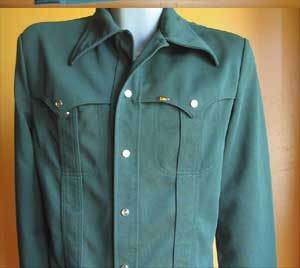 Vtg 70s LEE POLYESTER DISCO SNAP WESTERN JACKET MENS S  